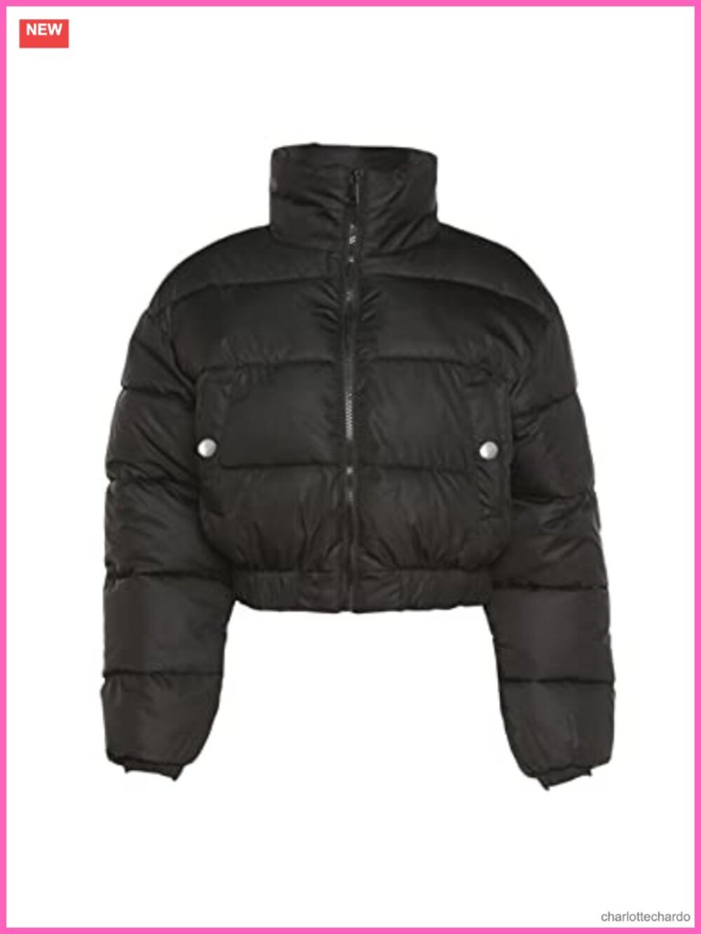 Women's Cropped Quilted Puffer Jacket Winter Zip Up Coat